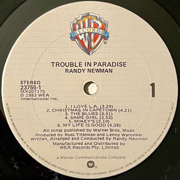 Randy Newman - Trouble In Paradise Vinyl LP (Used)