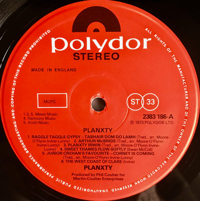 Planxty - Planxty Vinyl LP (Used)