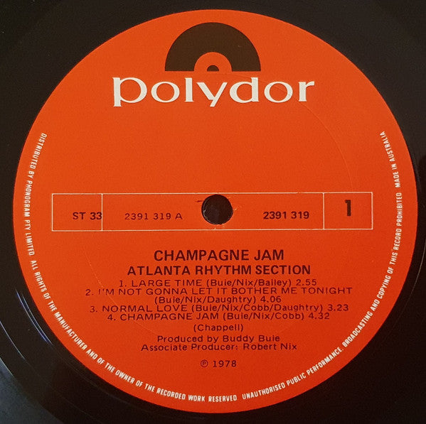 Atlanta Rhythm Section - Champagne Jam Vinyl LP (Used)