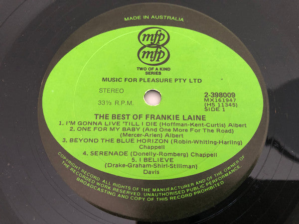 Frankie Laine - The Best Of Frankie Laine Vinyl 2LP (Used)