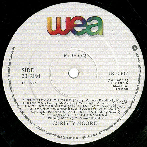 Christy Moore - Ride On Vinyl LP (Used)