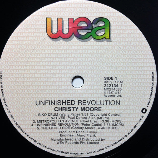 Christy Moore - Unfinished Revolution Vinyl LP (Used)