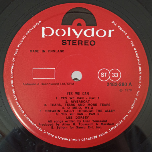 Lee Dorsey - Yes We Can Vinyl LP (Used)