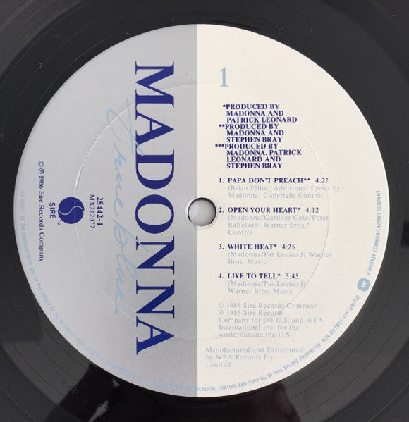 Madonna - True Blue Vinyl LP (Used)