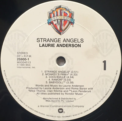 Laurie Anderson - Strange Angels Vinyl LP (Used)