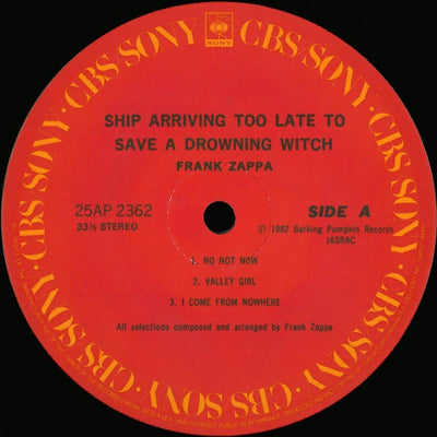 Frank Zappa - Ship Arriving Too Late To Save A Drowning Witch Vinyl LP (Used)