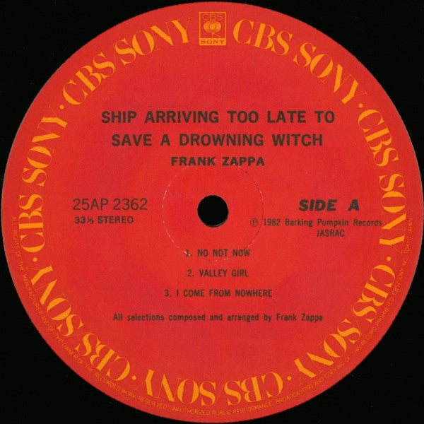 Frank Zappa - Ship Arriving Too Late To Save A Drowning Witch Vinyl LP (Used)