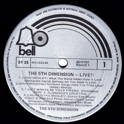 Fifth Dimension - Live!! Vinyl 2LP (Used)
