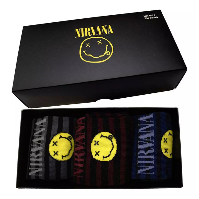 Nirvana - 3 Pack Smiley Logo Socks