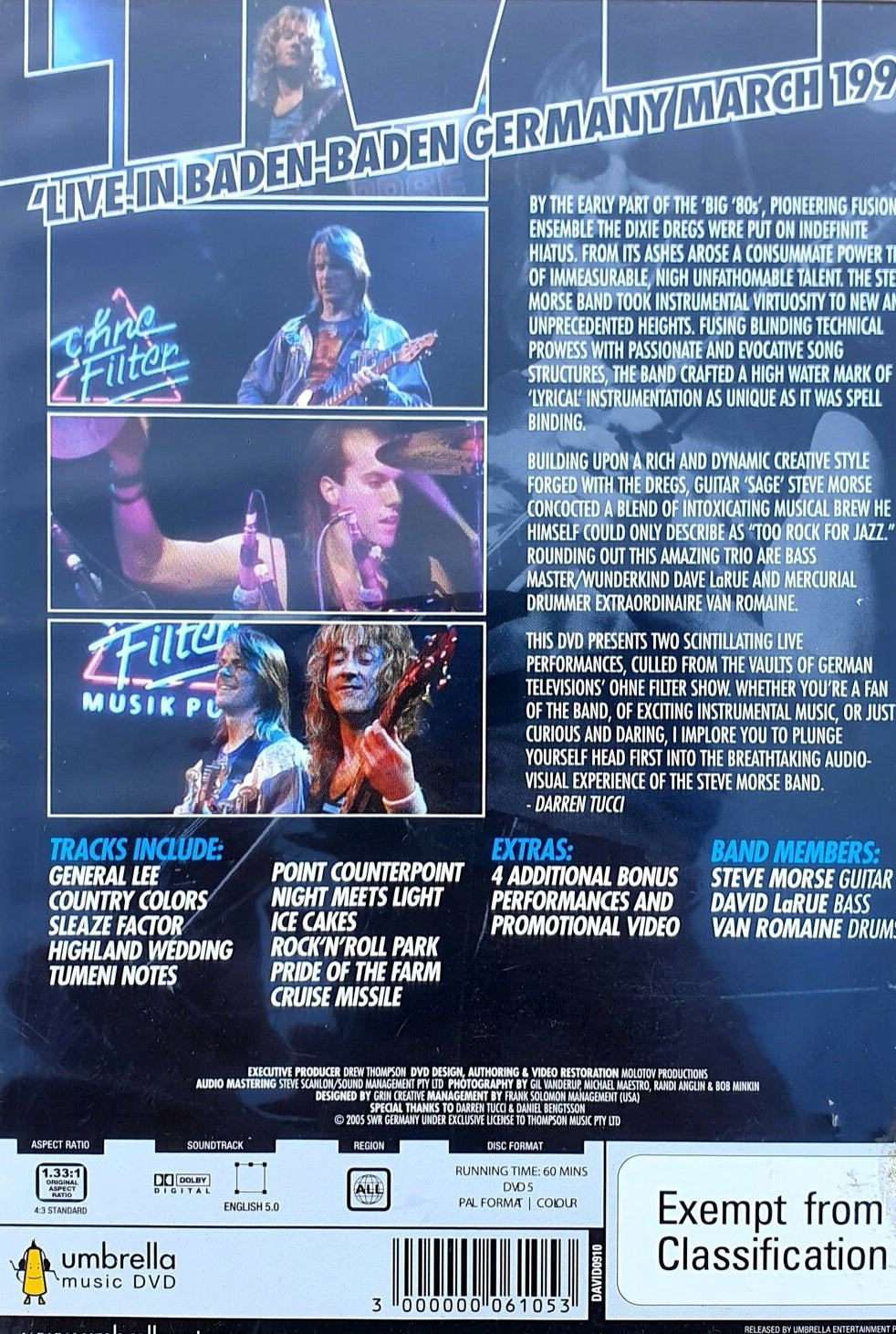 Steve Morse Band – Live In Baden-Baden Germany March 1990 DVD