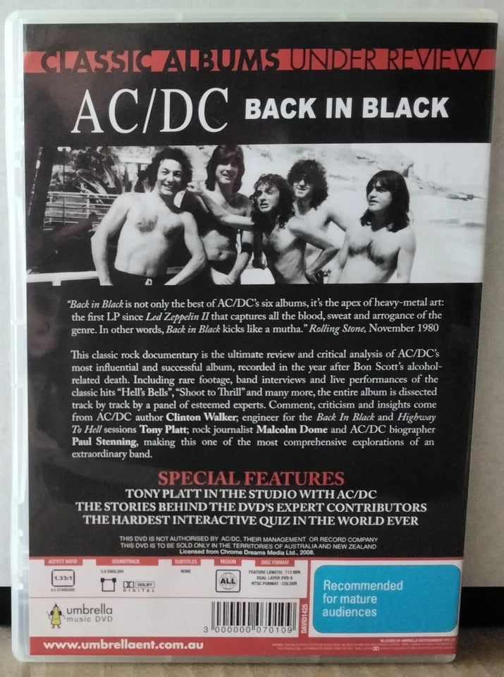 AC/DC – Classic Albums Under Review - Back In Black DVD