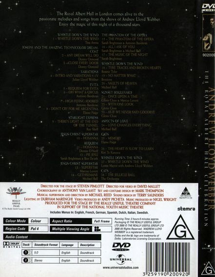 Andrew Lloyd Webber - Royal Albert Hall Celebration DVD