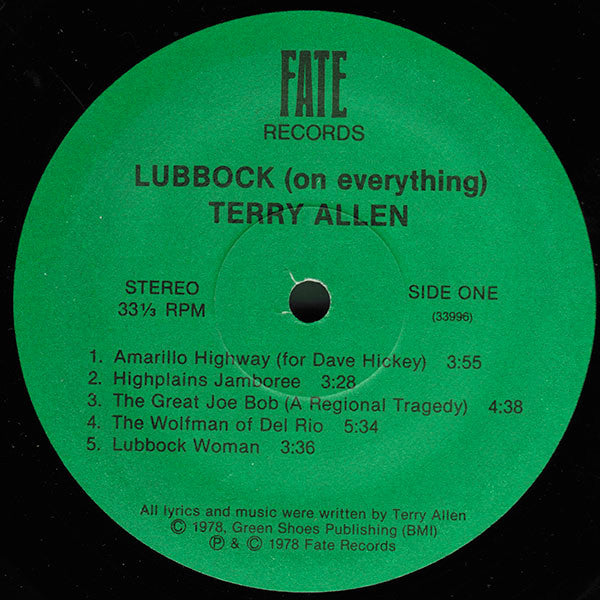 Terry Allen - Lubbock (On Everything) Vinyl 2LP (Used)