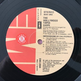 Harpo - The Hollywood Tapes Vinyl LP (Used)