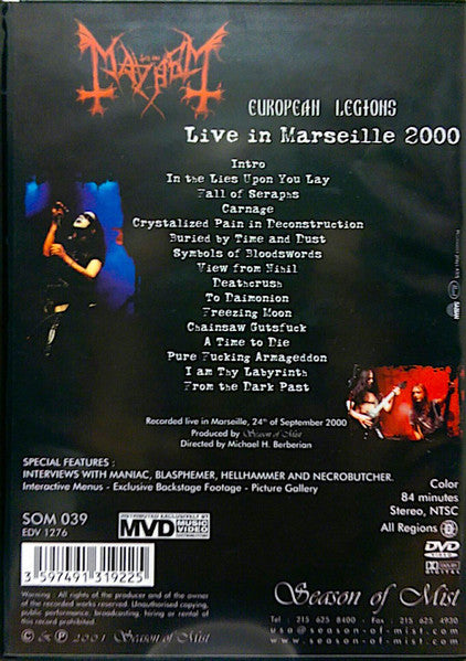 Rockaway Records Australia | Mayhem – European Legions (Live In