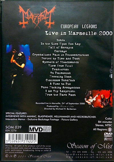 Mayhem – European Legions (Live In Marseille 2000) DVD