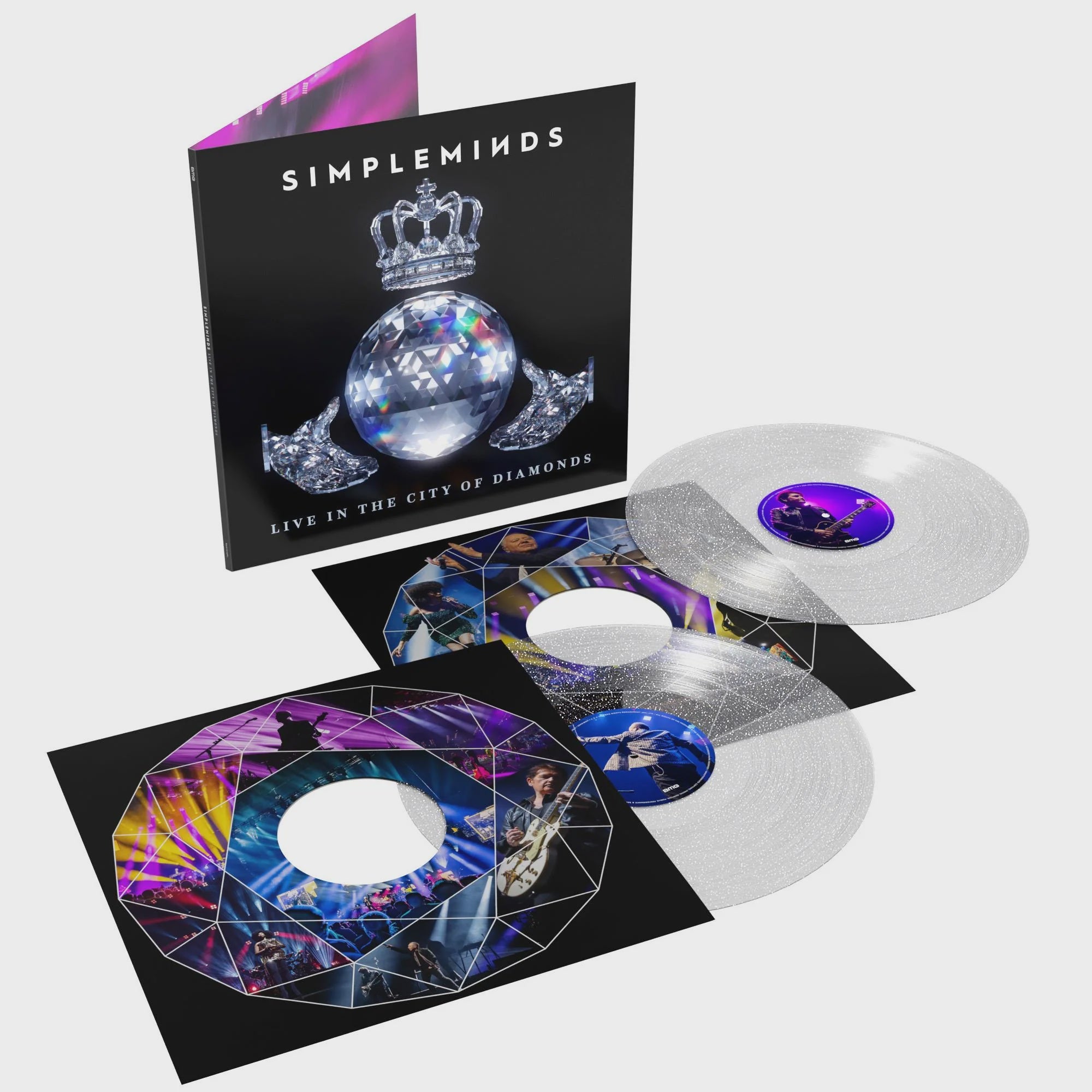 Simple Minds - Live In The City Of Diamonds Australian Exclusive Clear / Glitter Coloured Vinyl LP (Used)