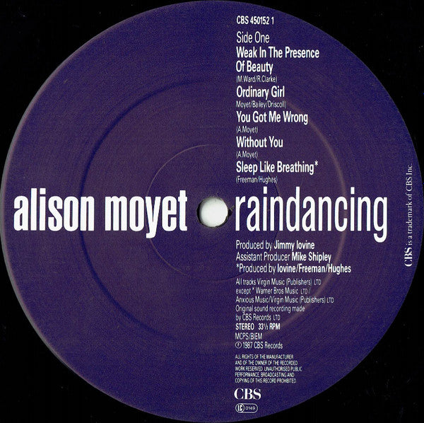 Alison Moyet ‎– Raindancing Vinyl LP (Used)