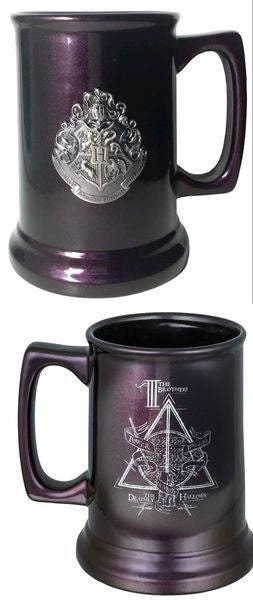 Harry Potter - Hogwarts/ Deathly Hallows Metallic Crest Tankard