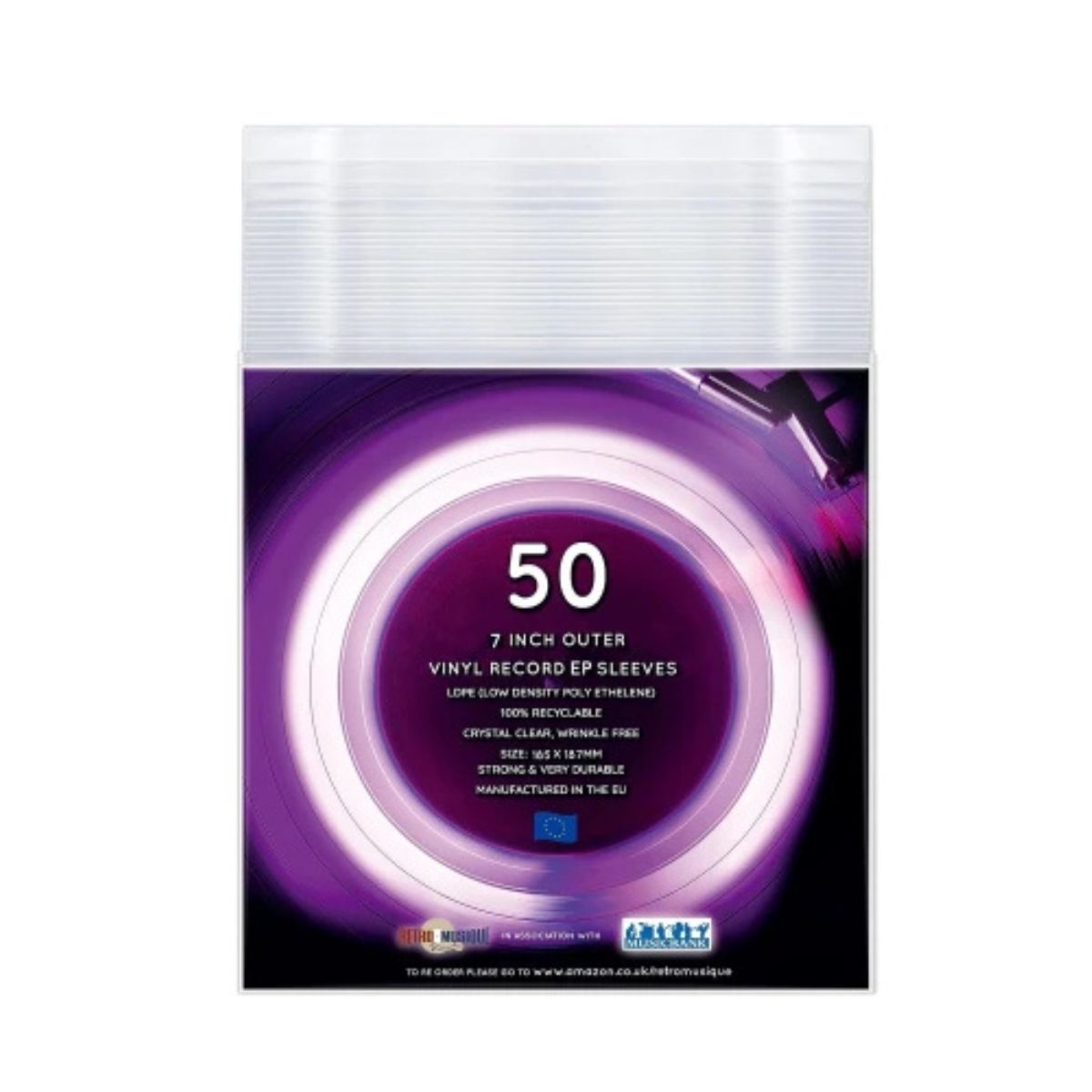 7" Low Density Poly Sleeves (50 Pack)