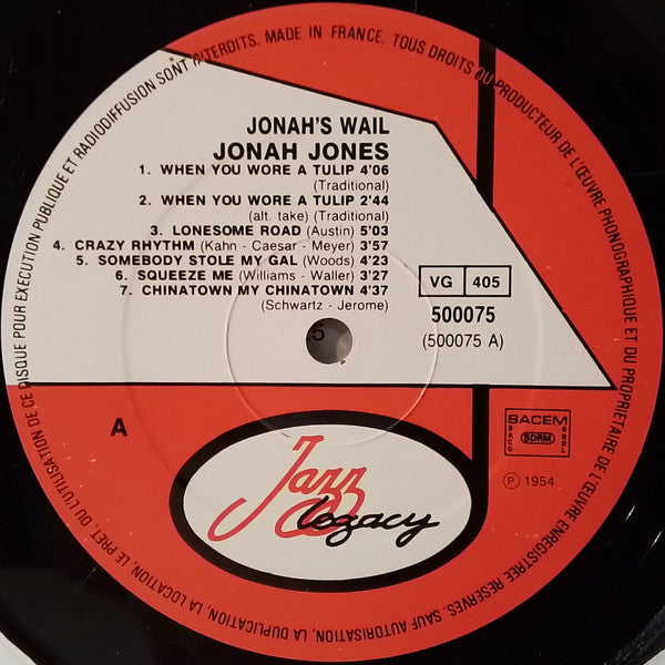 Jonah Jones - Jonah's Wail Vinyl LP (Used)