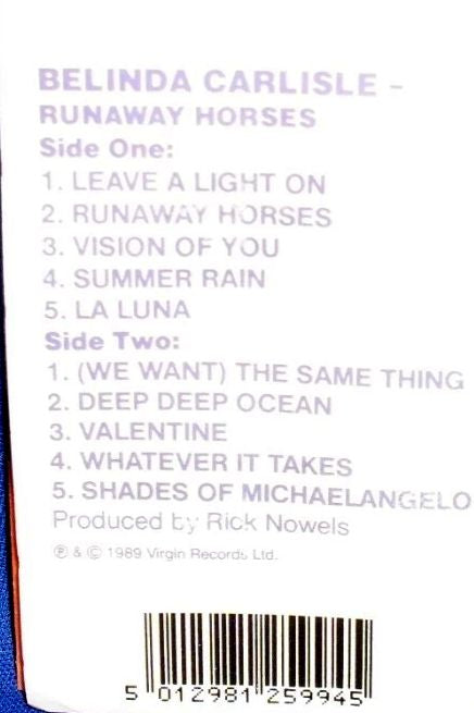 Belinda Carlisle - Runaway Horses Cassette