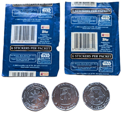 Star Wars - Attack Of The Clones, A New Hope, Revenge Of The Sith Misc Pack - Stickers & 30th Anniversary Coins