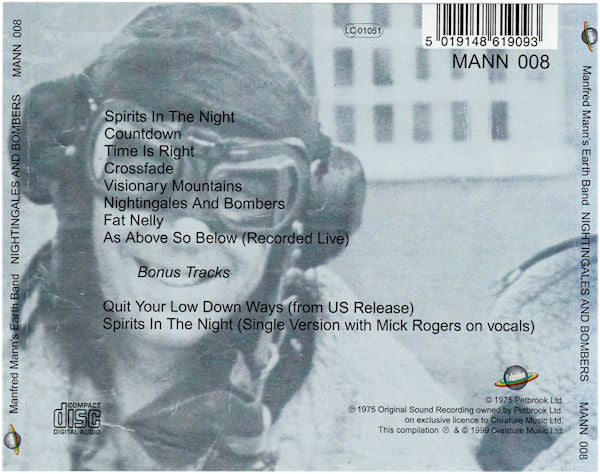 Manfred Mann's Earth Band - Nightingales & Bombers (Remastered) CD
