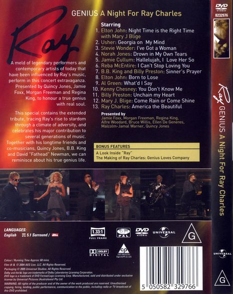 Various Artists - Ray Genius: A Night For Ray Charles DVD