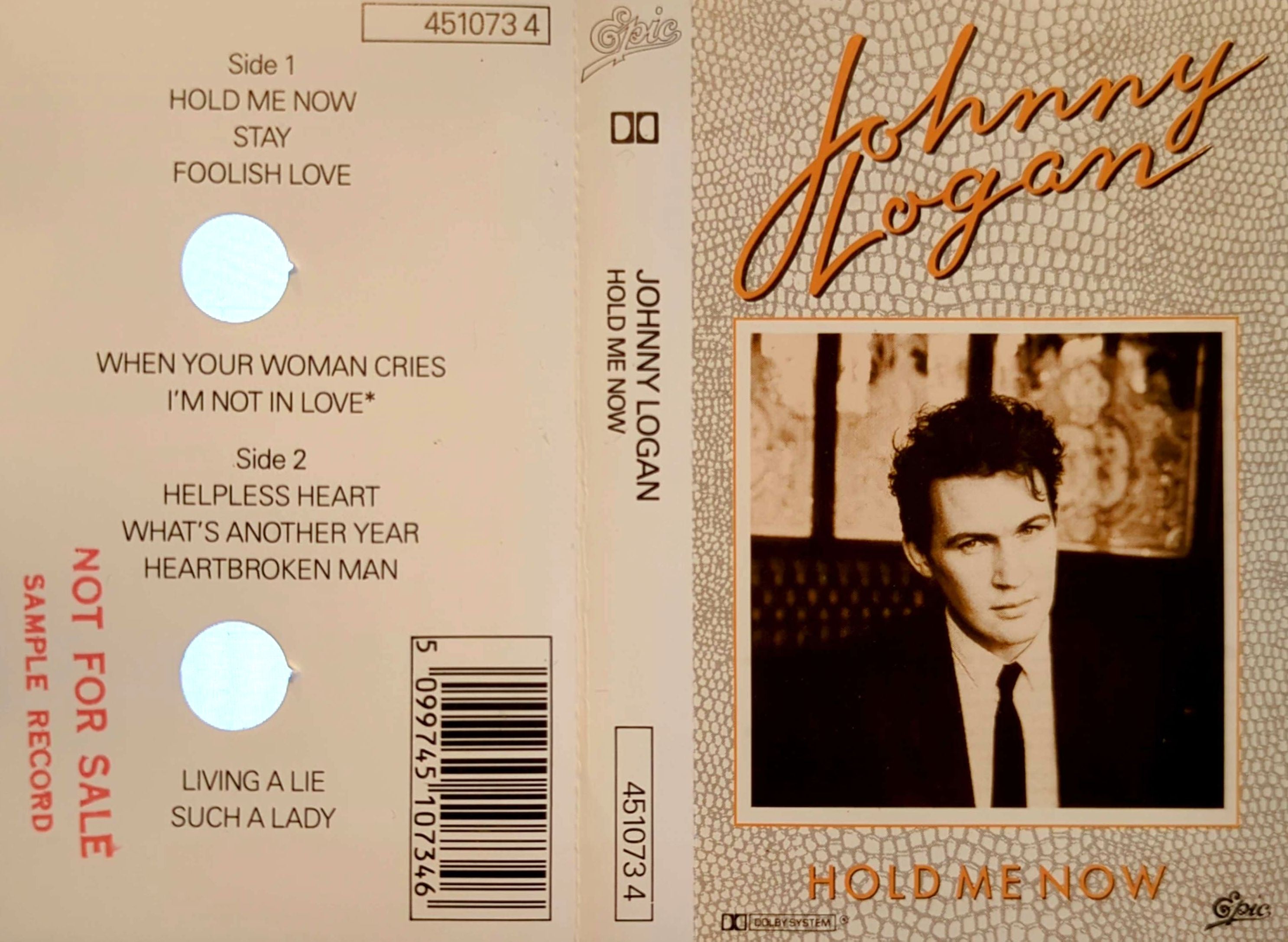 Johnny Logan - Hold Me Now Promo Cassette Tape