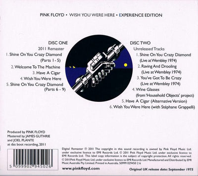 Pink Floyd – Wish You Were Here (Experience Edition) Digital Remaster 2011 Gatefold Digipak 2CD