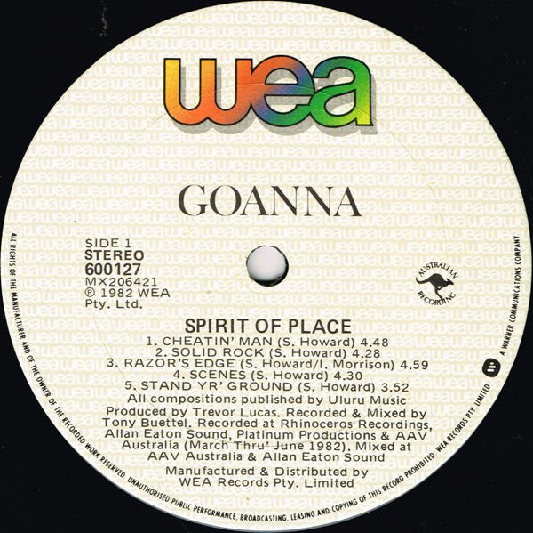 Goanna - Spirit Of Place Vinyl LP (Used)