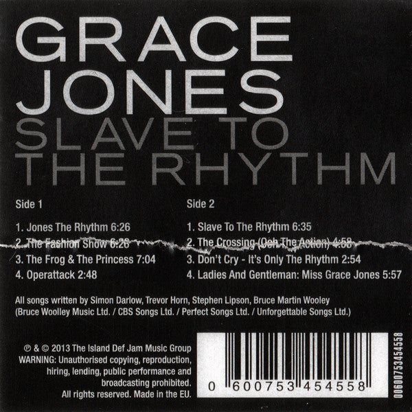 Grace Jones - Slave To The Rhythm Picture Disc Reissue Vinyl LP (Used)