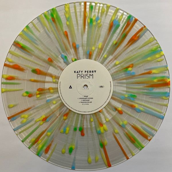 Katy Perry - Prism Limited Edition Reissue 10th Anniversary Clear With Blue Green Orange & Yellow Splatter Coloured Vinyl 2LP (Used)