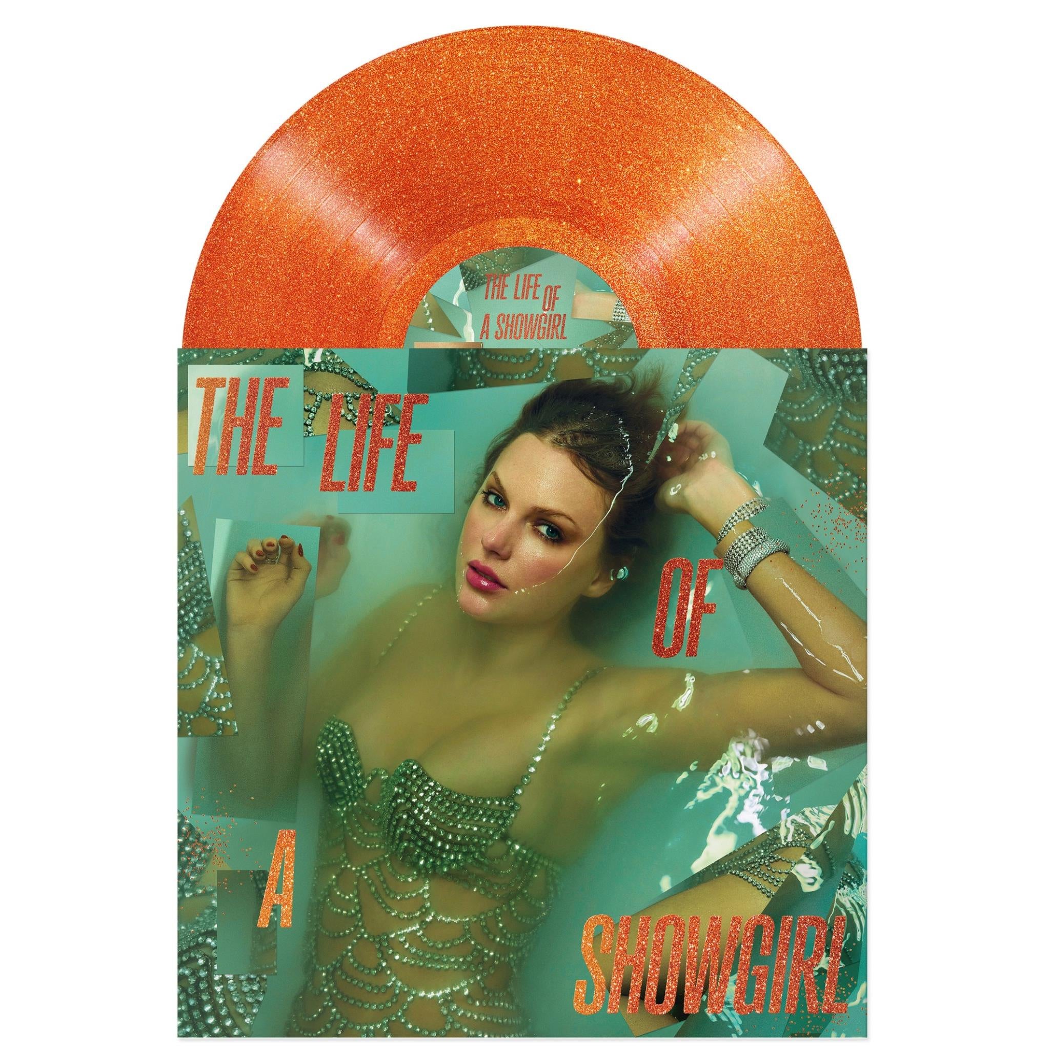 Taylor Swift - The Life Of A Showgirl Sweat & Vanilla Perfume Portofino Orange Glitter Coloured Vinyl LP