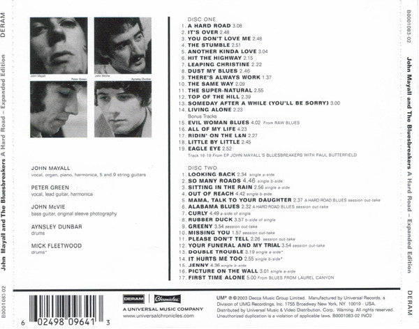 John Mayall & The Bluesbreakers - A Hard Road 2CD