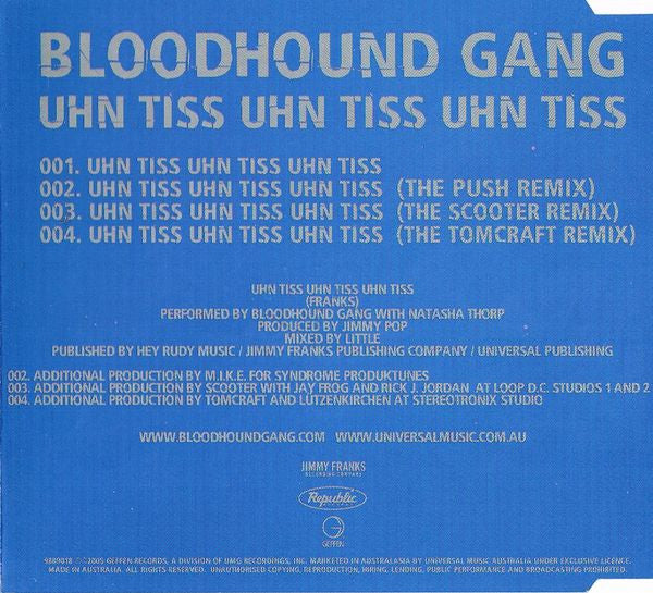Bloodhound Gang - Uhn Tiss Uhn Tiss Uhn Tiss 4 Track CD Single