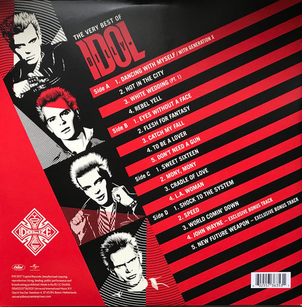 Billy Idol ‎– Idolize Yourself The Very Best of Billy Idol 2LP Vinyl (Used)