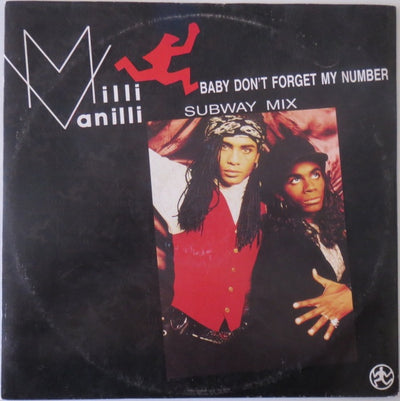 Milli Vanilli - Baby Don't Forget My Number (Subway Mix) 12" Vinyl Single (Used)