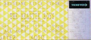 Beastie Boys - 1999 Brisbane All Ages Vintage Ticket