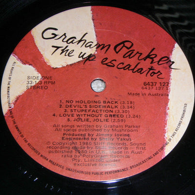 Graham Parker & The Rumour - The Up Escalator Vinyl LP (Used)