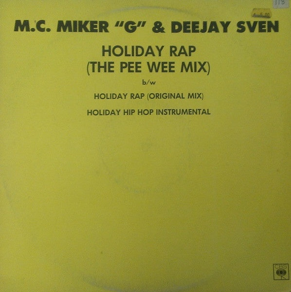 MC Miker G & DJ Sven - Holiday Rap (The Pee Wee Mix) 12" Vinyl Single (Used)
