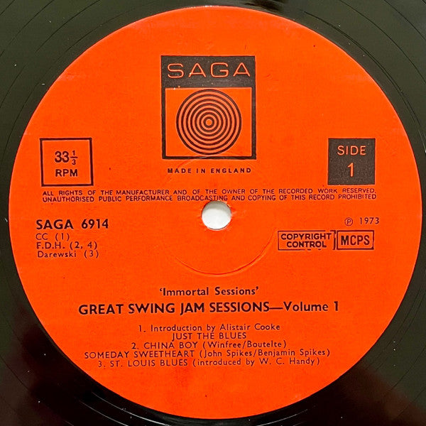 Various Artists - Great Swing Jam Sessions Volume 1 Vinyl LP (Used)