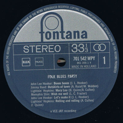 Various Artists - Folk Blues Party Vinyl LP (Used)