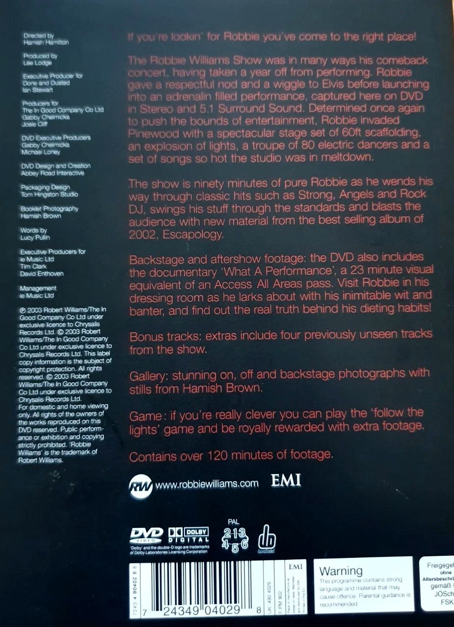 Robbie Williams – The Robbie Williams Show DVD