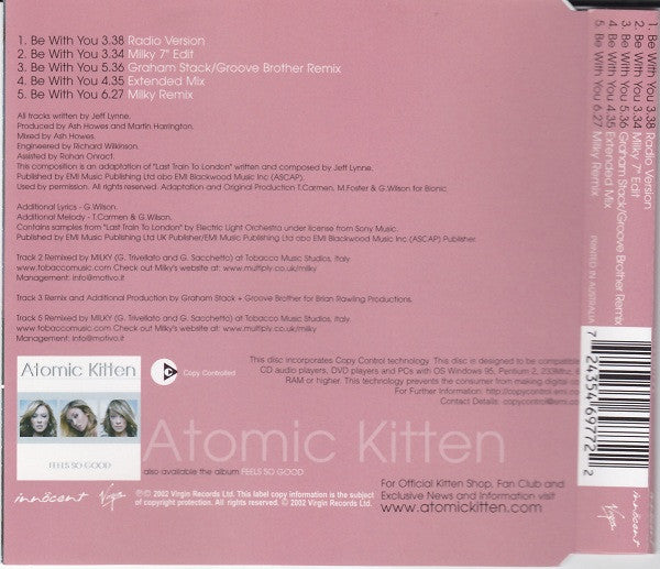 Atomic Kitten - Be With You 5 Track CD Single