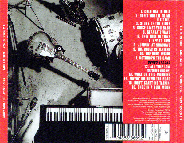 Gary Moore - After Hours CD + Bonus Tracks