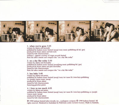 Bryan Adams Featuring Melanie C - When You're Gone 4 Track CD Single