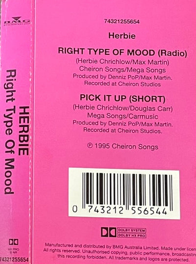 Herbie - Right Type Of Mood Cassette Single Tape