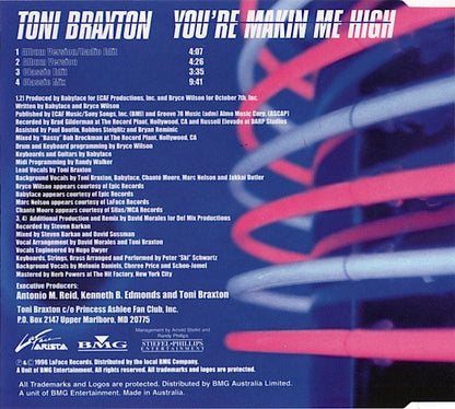 Toni Braxton - You're Makin' Me High 4 Track CD Single